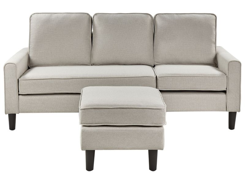 Sofa 3-osobowa z otomaną jasnobeżowa Avesta 1 kpl