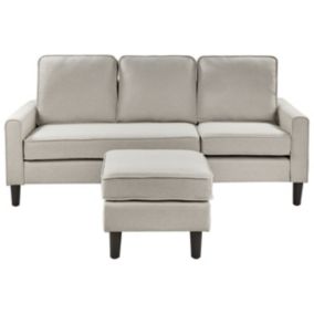 Sofa 3-osobowa z otomaną jasnobeżowa Avesta 1 kpl
