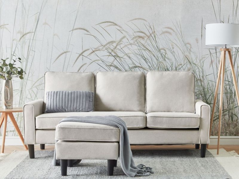 Sofa 3-osobowa z otomaną jasnobeżowa Avesta 1 kpl