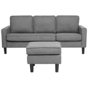Sofa 3-osobowa z otomaną  jasnoszara Avesta 1 kpl
