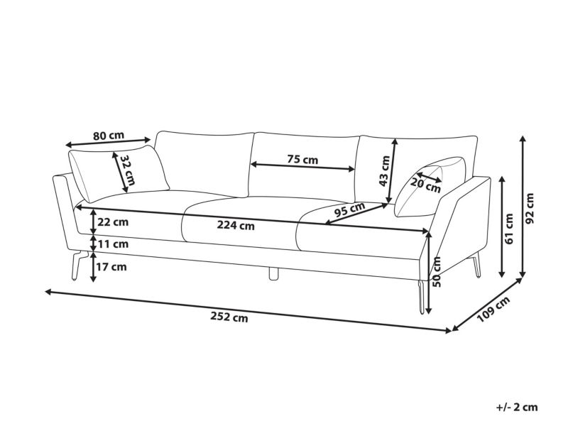 Sofa 4-osobowa szara Nenola 1 szt.