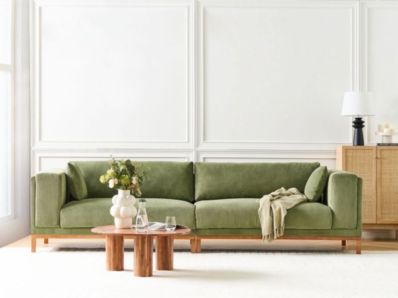 Sofa 4-osobowa sztruksowa zielona Veng 1 szt.