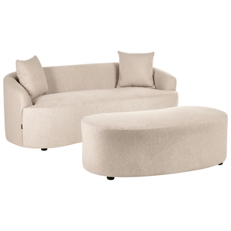 Sofa Amal z otomaną Beżowy 1 kpl