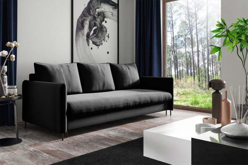 Sofa Bettso Belis 216 x 91 cm z funkcją spania czarna 1szt.