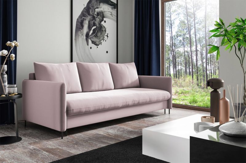 Sofa Bettso Belis 216 x 91 cm z funkcją spania różowa 1szt.