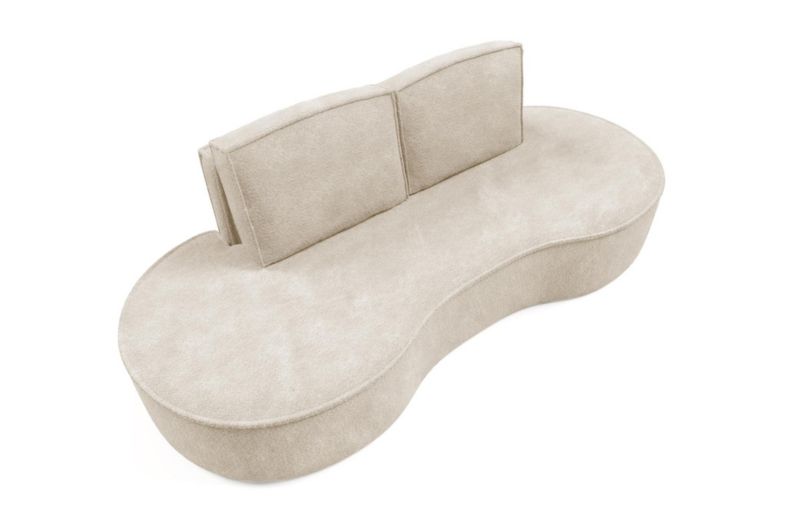 Sofa Bettso Flow zaokrąglone boki z poduszkami w tkaninie abriamo beżowy 1szt.