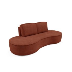 Sofa Bettso Flow zaokrąglone boki z poduszkami w tkaninie curio czerwony 1szt.
