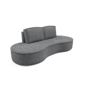 Sofa Bettso Flow zaokrąglone boki z poduszkami w tkaninie curio grafitowy 1szt.