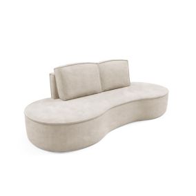 Sofa Bettso Flow zaokrąglone boki z poduszkami w tkaninie curio jasnobeżowy 1szt.