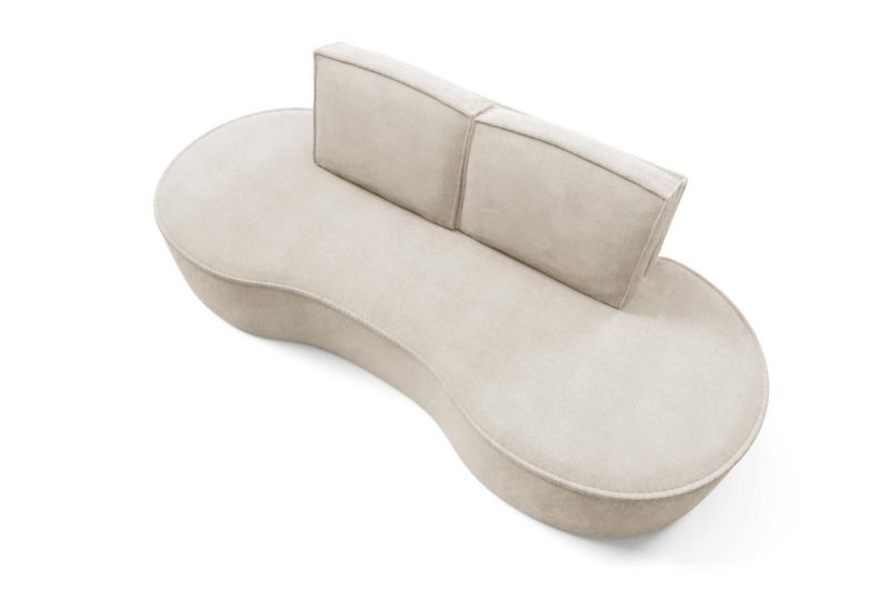 Sofa Bettso Flow zaokrąglone boki z poduszkami w tkaninie curio jasnobeżowy 1szt.