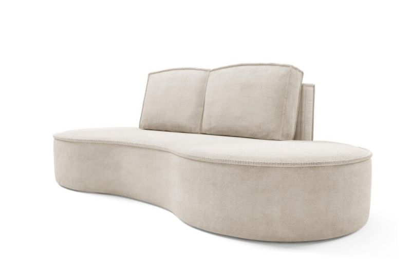 Sofa Bettso Flow zaokrąglone boki z poduszkami w tkaninie curio jasnobeżowy 1szt.