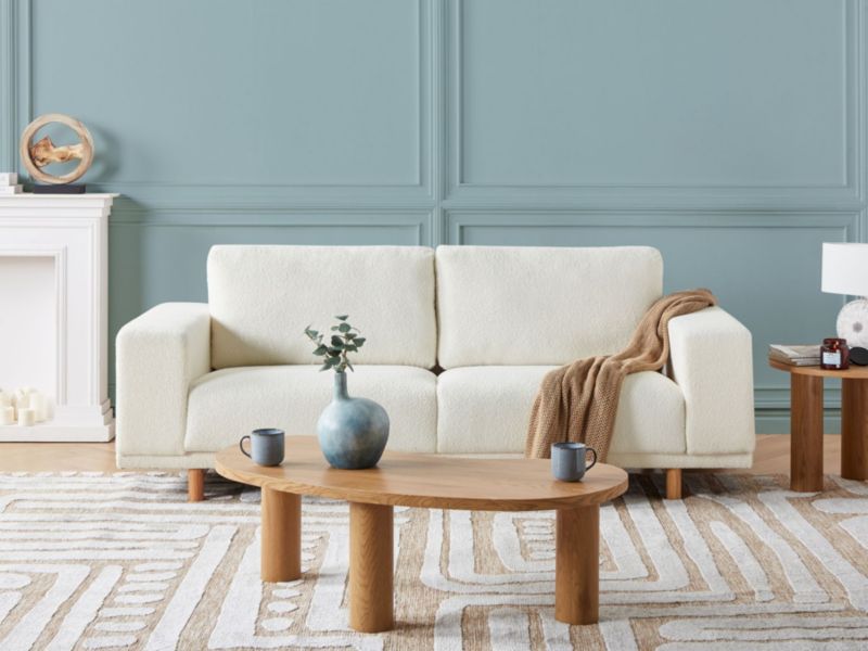 Sofa boucle 3-osobowa złamana biel Nivala 1 szt.