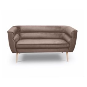 Sofa dwuosobowa Bettso Maro na drewnianych nogach w stylu skandynawskim czekoladowy 1szt.