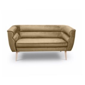 Sofa dwuosobowa Bettso Maro na drewnianych nogach w stylu skandynawskim jasnobrązowy 1szt.