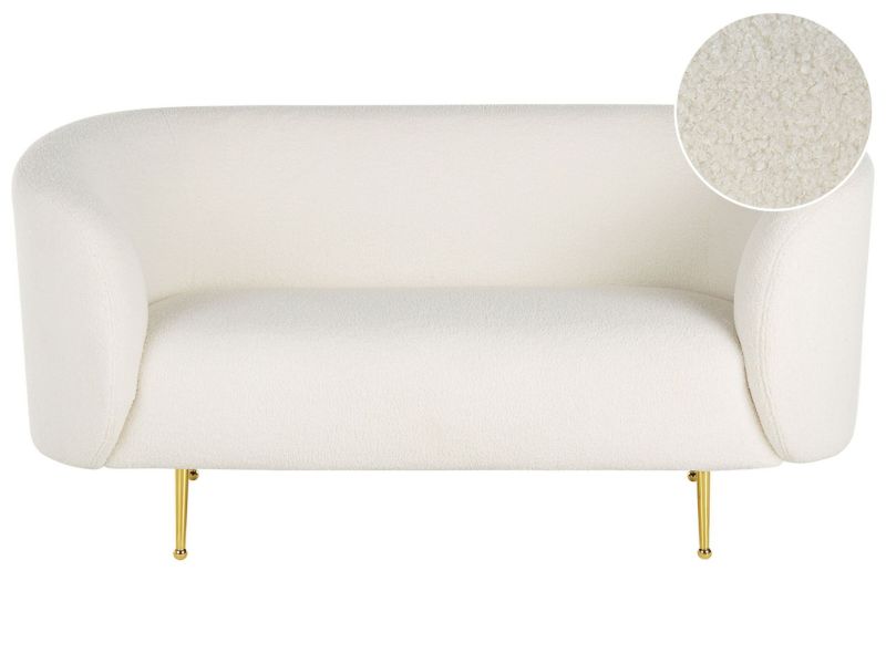 Sofa dwuosobowa boucle biała Loen 1 szt.