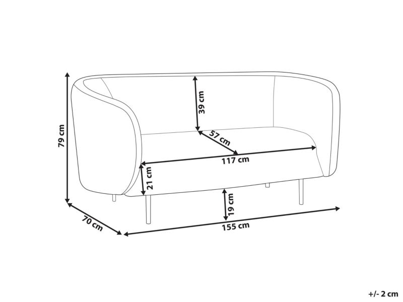 Sofa dwuosobowa boucle biała Loen 1 szt.