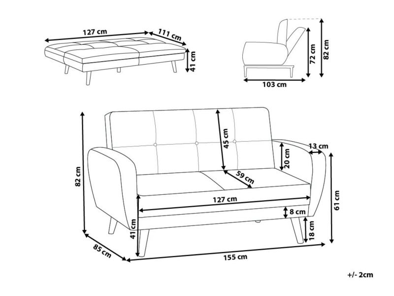 Sofa dwuosobowa Florli Ciemnozielony 1 szt.
