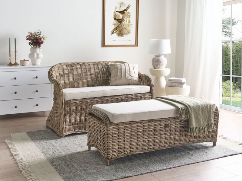 Sofa dwuosobowa Susua Rattan Naturalny 1 kpl