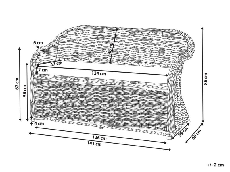 Sofa dwuosobowa Susua Rattan Naturalny 1 szt.