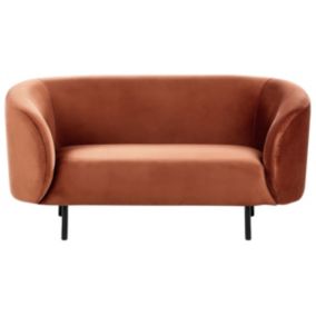 Sofa dwuosobowa welurowa pomarańczowa Loen 1 szt.