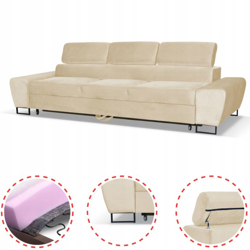 Sofa kanapa do salonu rozkładana  Family Meble Bosso beż 1szt