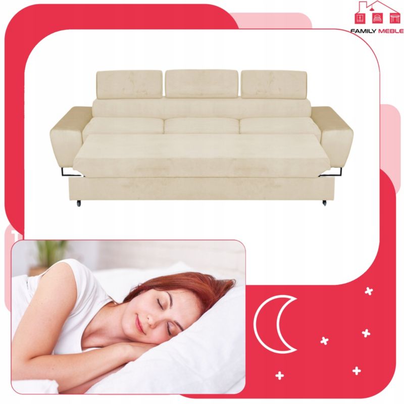 Sofa kanapa do salonu rozkładana  Family Meble Bosso beż 1szt