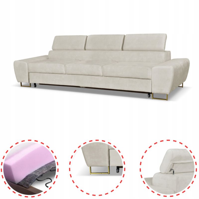 Sofa kanapa do salonu rozkładana Family Meble Bosso szara 1szt