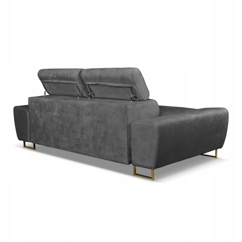 Sofa kanapa do salonu rozkładana regulowany zagłówek Family Meble Bosso szary 1szt