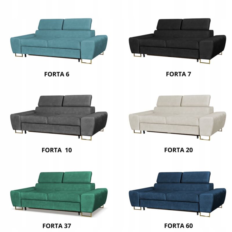 Sofa kanapa do salonu rozkładana regulowany zagłówek Family Meble Bosso szary 1szt