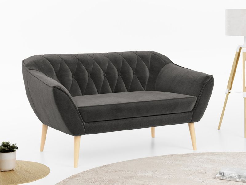 Sofa MKS Meble PIRS 2 ciemnoszary welwet 1szt.