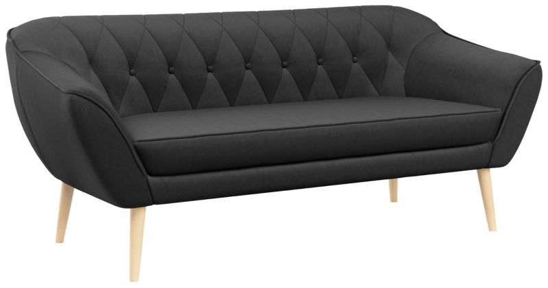 Sofa MKS Meble PIRS 3 ciemnoszary welwet 1szt.