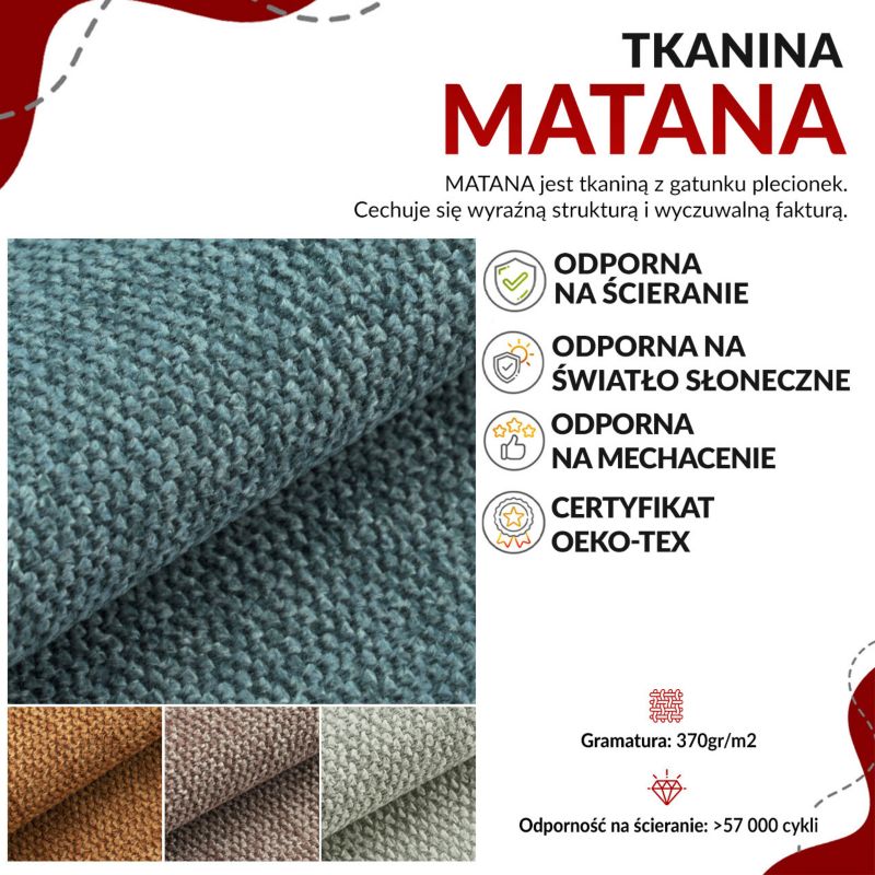 Sofa MKS Meble PIRS 3 jasnoszary struktura 1szt.