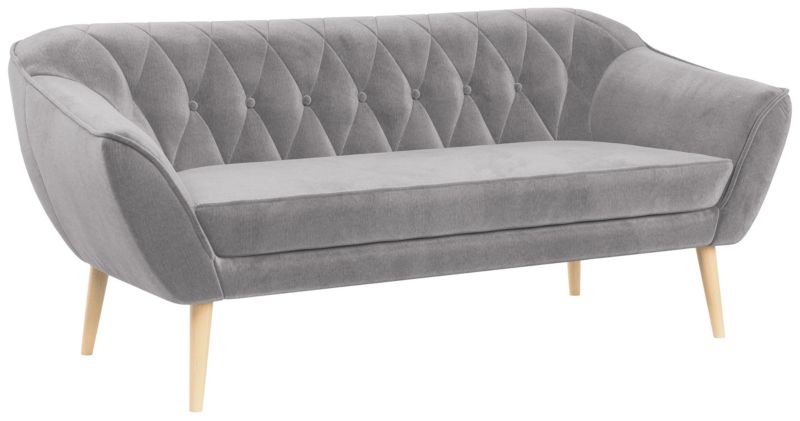 Sofa MKS Meble PIRS 3 jasnoszary welwet 1szt.