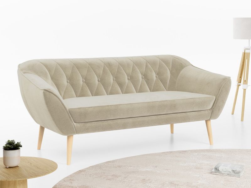 Sofa MKS Meble PIRS 3 kremowy welwet 1szt.