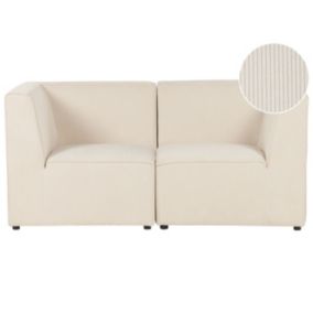 Sofa modułowa 2-osobowa sztruksowa beżowa Lemvig 1 kpl