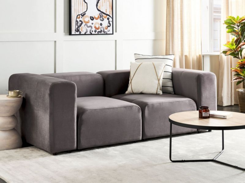 Sofa modułowa 2-osobowa welurowa ciemnoszara Falsterbo 1 szt.
