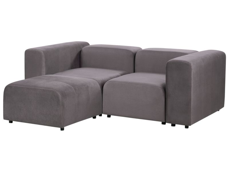 Sofa modułowa 2-osobowa welurowa z otomaną ciemnoszara Falsterbo 1 kpl