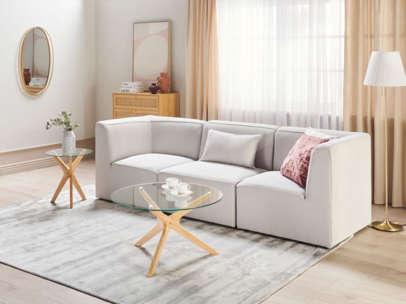 Sofa modułowa 3-osobowa sztruksowa złamana biel Lemvig 1 kpl