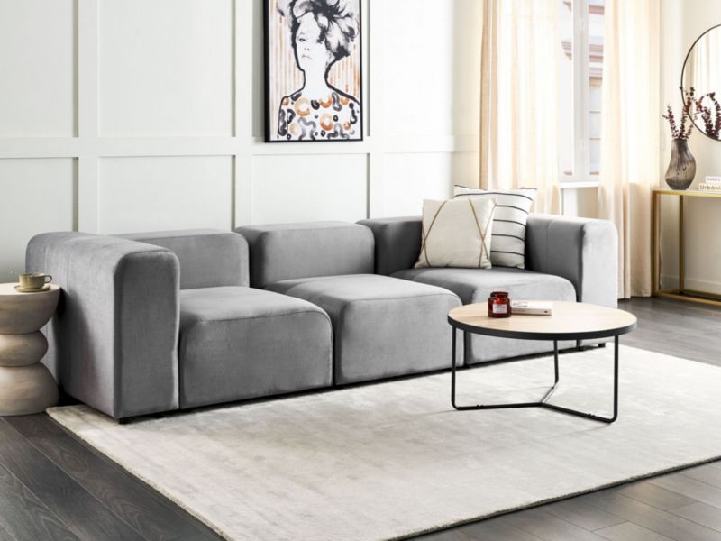 Sofa modułowa 3-osobowa welurowa szara Falsterbo 1 szt.