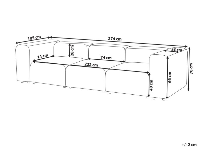 Sofa modułowa 3-osobowa welurowa szara Falsterbo 1 szt.