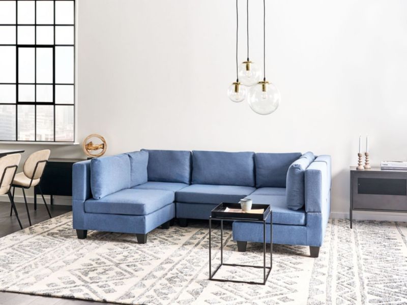 Sofa modułowa 5-osobowa niebieska Unstad 1 kpl