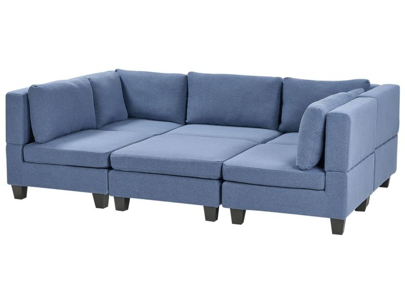Sofa modułowa 5-osobowa z otomaną niebieska Unstad 1 kpl