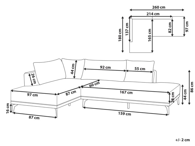 Sofa modułowa Myken dla 3 osób Prawostronny 1 szt.