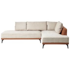 Sofa modułowa Myken Jasnobeżowy Tkanina dla 3 osób Lewostronny 1 szt.
