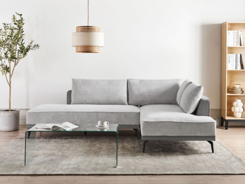 Sofa modułowa Myken Jasnoszary dla 3 osób Lewostronny 1 szt.