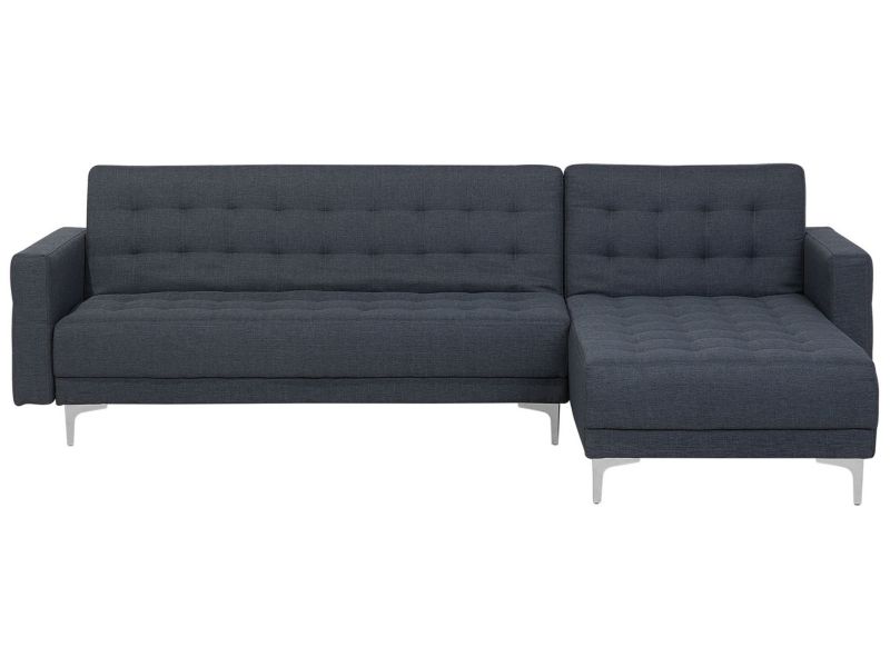 Sofa narożna Aberdeen Ciemnoszary Tkanina Lewostronny 1 szt.