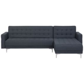 Sofa narożna Aberdeen Ciemnoszary Tkanina Lewostronny 1 szt.