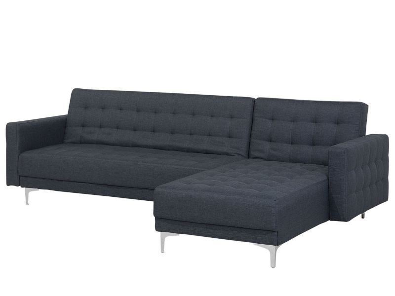 Sofa narożna Aberdeen Ciemnoszary Tkanina Lewostronny 1 szt.
