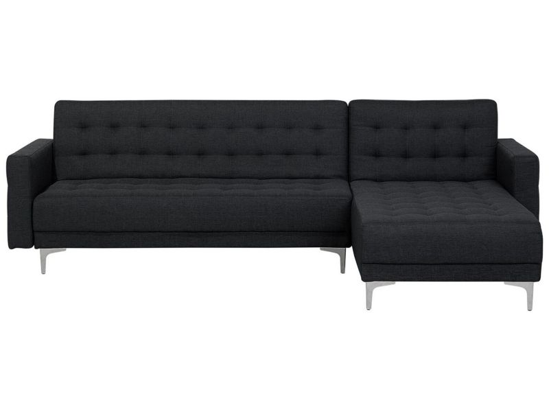 Sofa narożna Aberdeen Grafitowy Tkanina Lewostronny 1 szt.