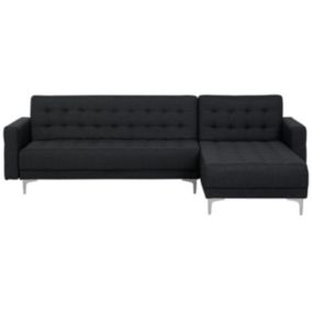 Sofa narożna Aberdeen Grafitowy Tkanina Lewostronny 1 szt.